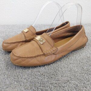 Coach Fredrica Leather Loafers Womens Size 6.5 B Slip On Shoes Light Brown